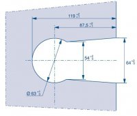 Encoche 64A pour serrure de milieu 4301 Lagune