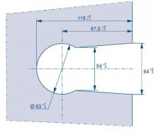 Encoche 64A pour serrure de milieu 4300