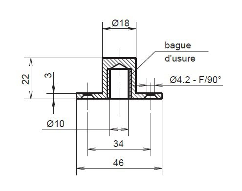 Boîte à roulement pour penture haute type TSA, TSP et pivot à axe