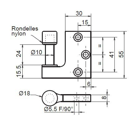 Paire De Fiches Mâles Pour Porte En Verre (huisserie Bois) - Chromées - Marque Métalux - Neuf