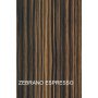 Panneau en verre trempé avec decor serigraphie aspect bois Zebrano Espresso